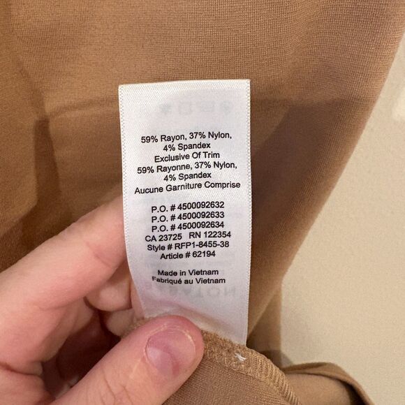 Aritzia Babaton Mock Neck Fitted Sheath Dress Tan 0 - Picture 5 of 6